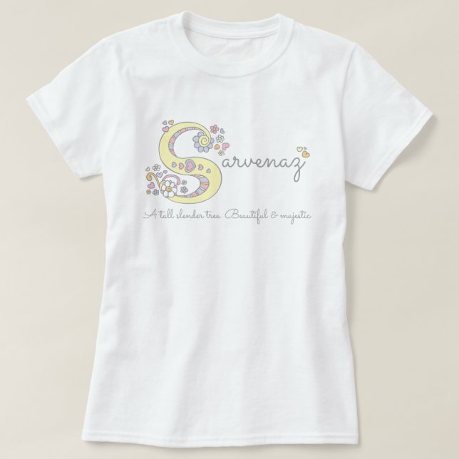 T-shirt Sarvenaz Girs S name signifie tee personnalisé (Design devant)
