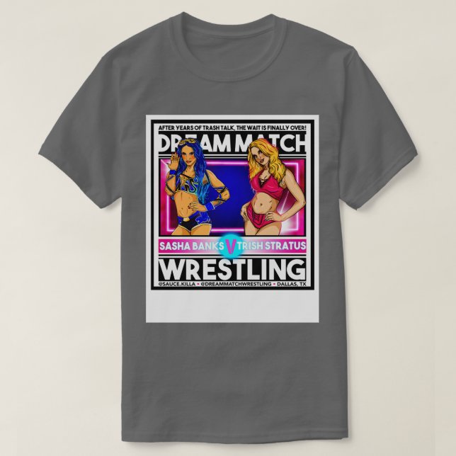 T-shirt Sasha Banks vs Trish Stratus (Design devant)