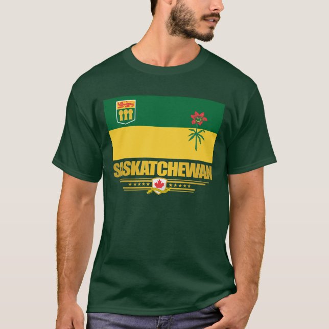 T-shirt Saskatchewan Flag Apparel (Devant)