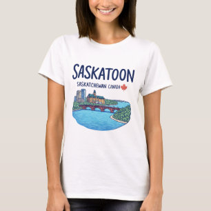 T-shirt Saskatoon Saskatchewan Canada Jolie ligne d'horizo