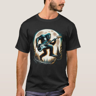 T-shirt Sasquatch Bigfoot Jouer de la basse guitare en ple