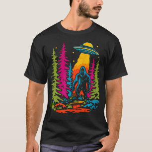 T-shirt Sasquatch Bigfoot Vintage Ufo Enlèvement Cryp
