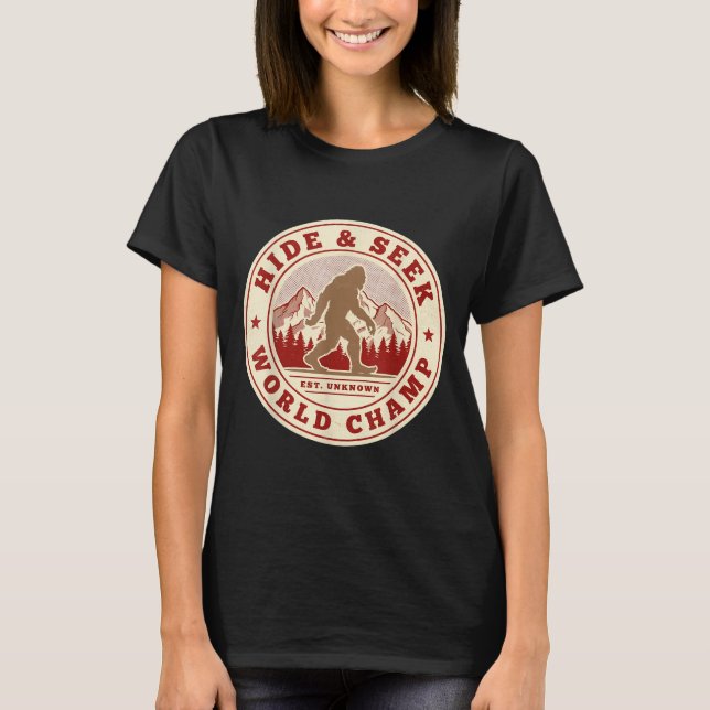 T-shirt sasquatch champion du monde de cache-cache Bigfoot (Devant)