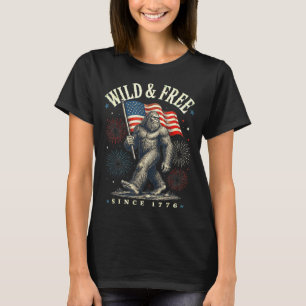 T-shirt Sasquatch drôle drapeau américain sauvage et depui