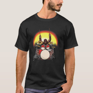 T-shirt Sasquatch Drummer Art Bigfoot Jouer des tambours R