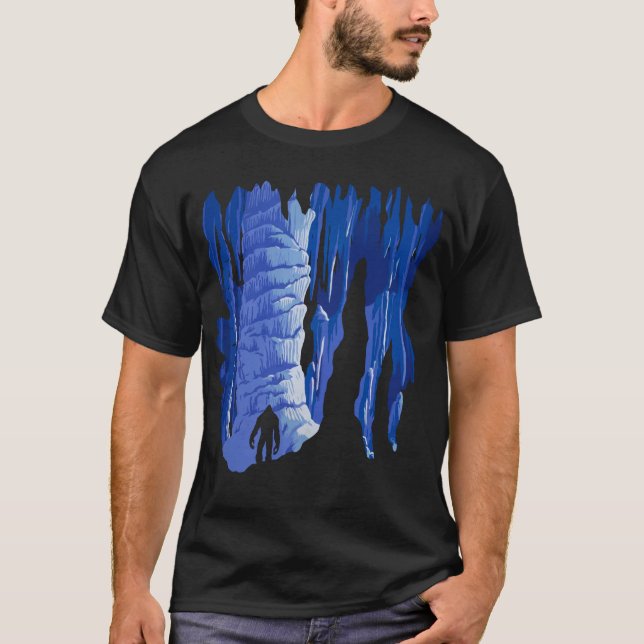 T-shirt Sasquatch frais dans l'art de caverne (Devant)