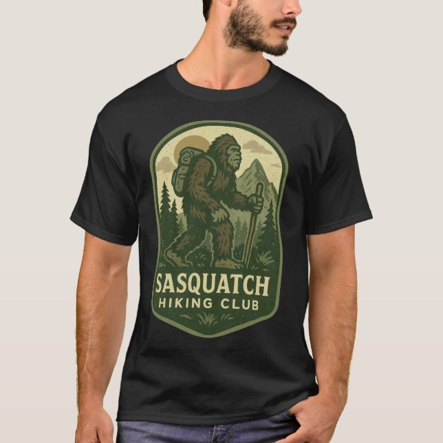 T-shirt Sasquatch Hiking Club family girl (Devant)