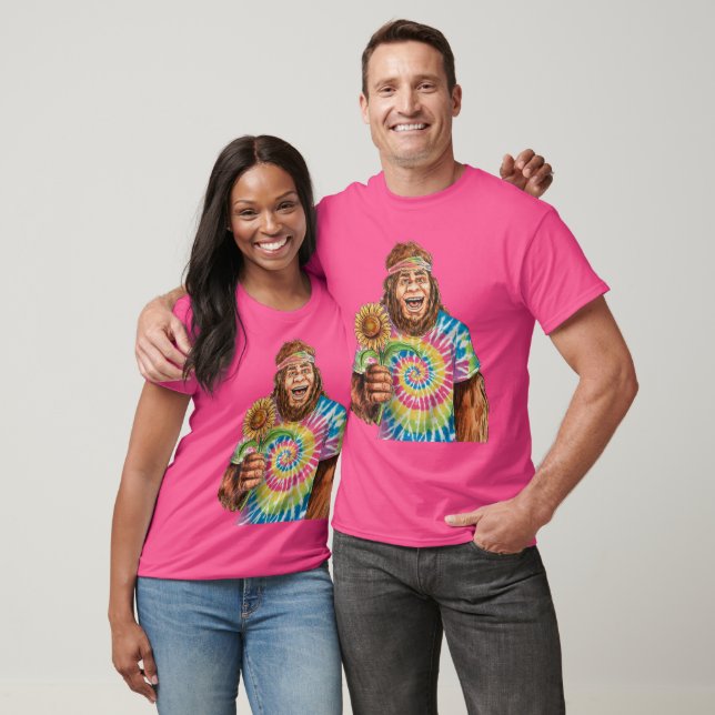 T-shirt Sasquatch Hippie Avec Tournesol (Unisexe)
