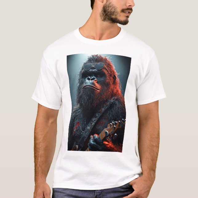 T-shirt Sasquatch la rock star (Devant)