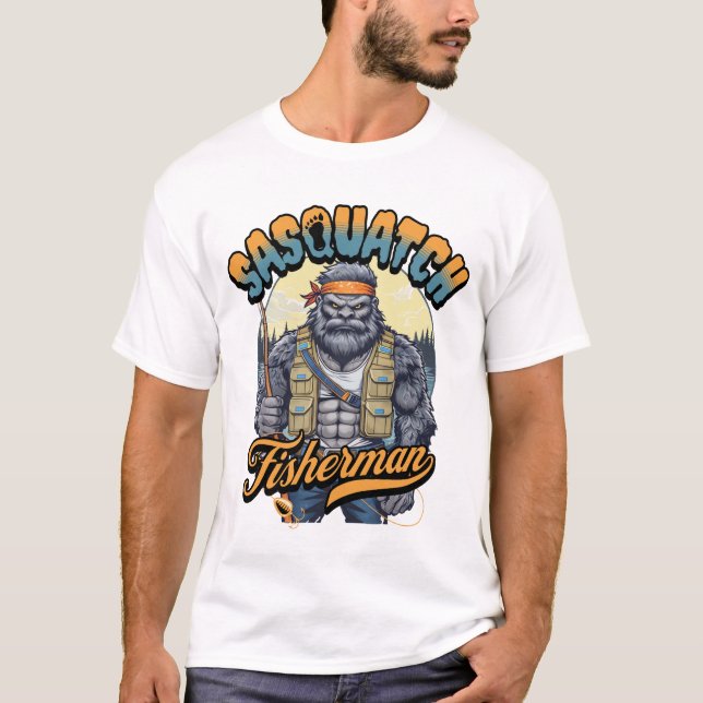 T-shirt Sasquatch pêcheur (Devant)