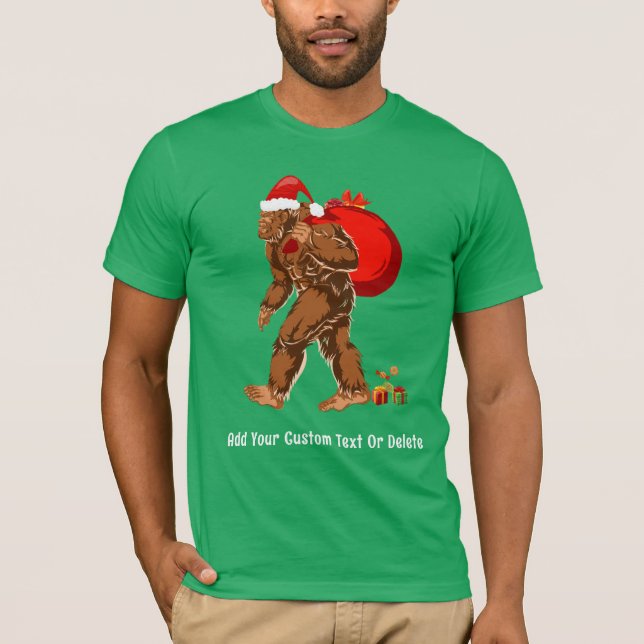 T-shirt Sasquatch Père Noël Bigfoot Yeti cadeau de Noël (Devant)