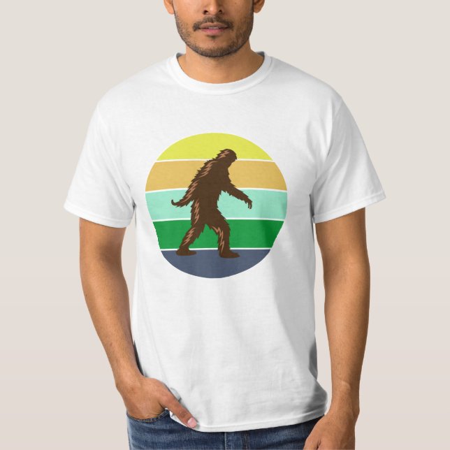 T-shirt Sasquatch vintage Sunset Bigfoot (Devant)