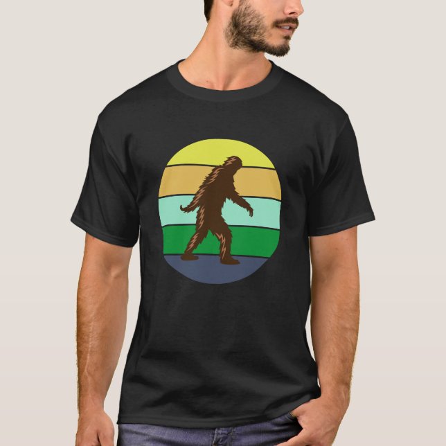 T-shirt Sasquatch vintage Sunset Bigfoot (Devant)