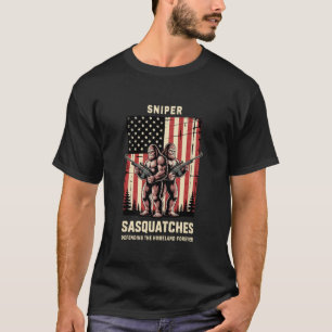 T-shirt Sasquatchs de précision défendant la patrie drôle 