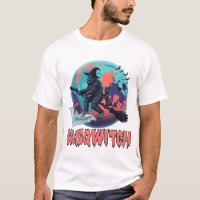 Sasqwitch Bigfoot Sorcière Balai Chat Noir Lune Ha