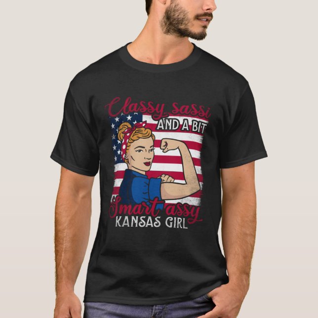 T-shirt Sassi Classique Et Un Peu Intelligente Assi Kansas (Devant)