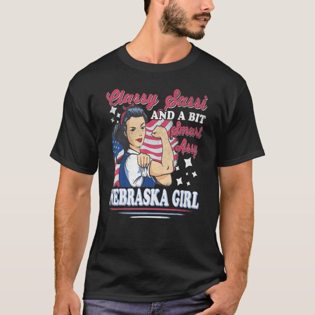 T-shirt Sassi Classique Et Une Fille Assi Nebraska Un Peu  (Devant)