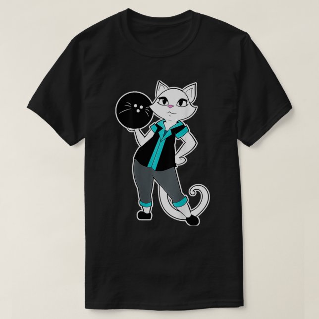 T-shirt Sassy Alley Cat Bowling Team Backside T (Design devant)