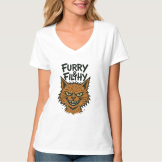 T-shirt Sassy Cat "Furry and Filthy"