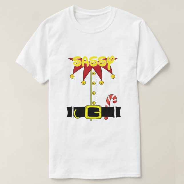 T-shirt Sassy Elf Matching Family Christmas Party Pajama O (Design devant)