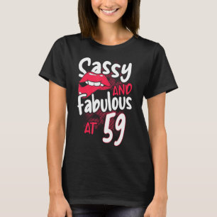T-shirt Sassy Et Fabuleux À 59 Femme Feministe 59ème Naiss