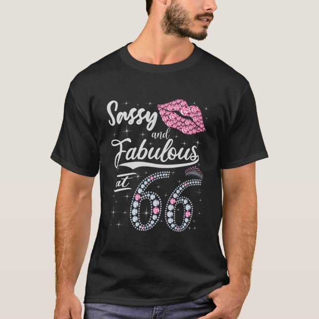 T-shirt Sassy Et Fabuleux À 66 66E K Lèvres De Couronne (Devant)