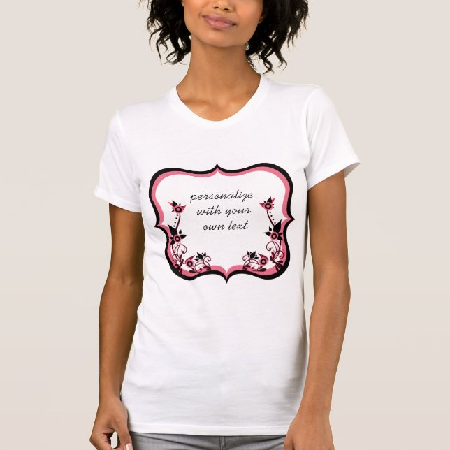 T-shirt Sassy Floral Frame femme's Tee, rose (Devant)
