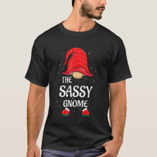 T-shirt Sassy Gnome Buffalo à carreaux Famille assortie No