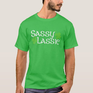 T-shirt Sassy Lassie Drôle Shamrock de Jour de la Saint Pa