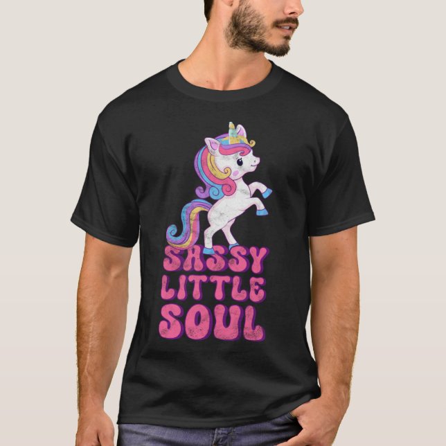 T-shirt Sassy Little Soul Cute Sarcastique Unicorne Enfant (Devant)