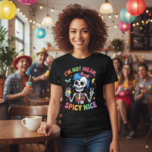 T-shirt Sassy Skeleton Rainbow épicé Nice Attitude Humour