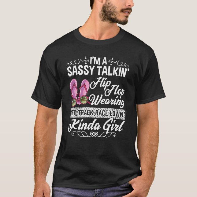 T-shirt Sassy Talt Dirt Track Race Aimante Kinda Girl (Devant)