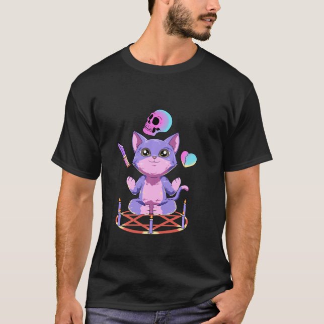 T-shirt Satan Cat Pastel Goth Et Nu Goth (Devant)