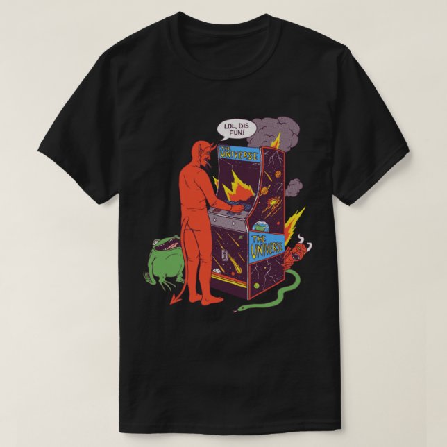 T-shirt Satan contrôle l'univers (Design devant)