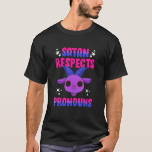T-shirt Satan respecte Pronouns Pentagram Bisexuel