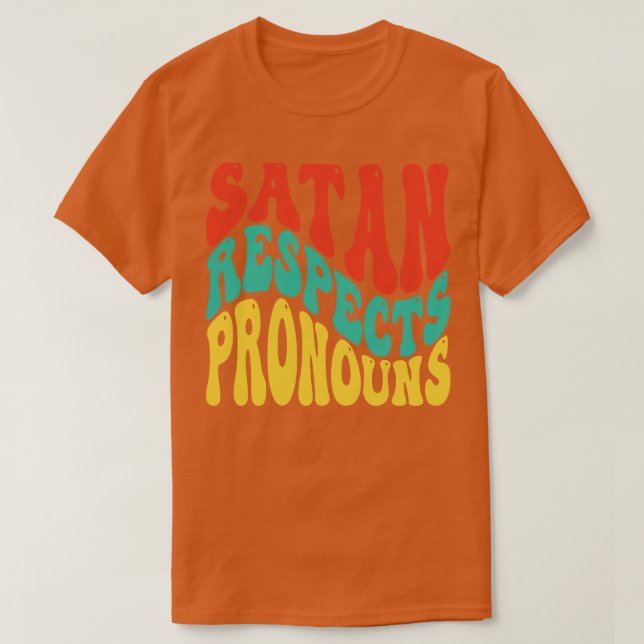 T-shirt Satan respecte Pronouns v6 (Design devant)