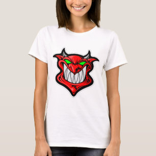 T-shirt satan tête visage démon de dessin