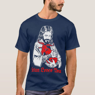T-shirt Satan vous aime et Jésus le savent Baphomet