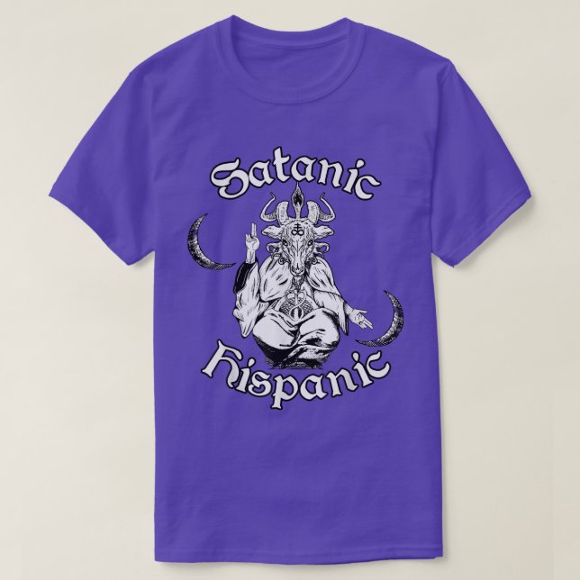 T-shirt Satanisme occulte Goth Baphomet Satanique Hispaniq (Design devant)