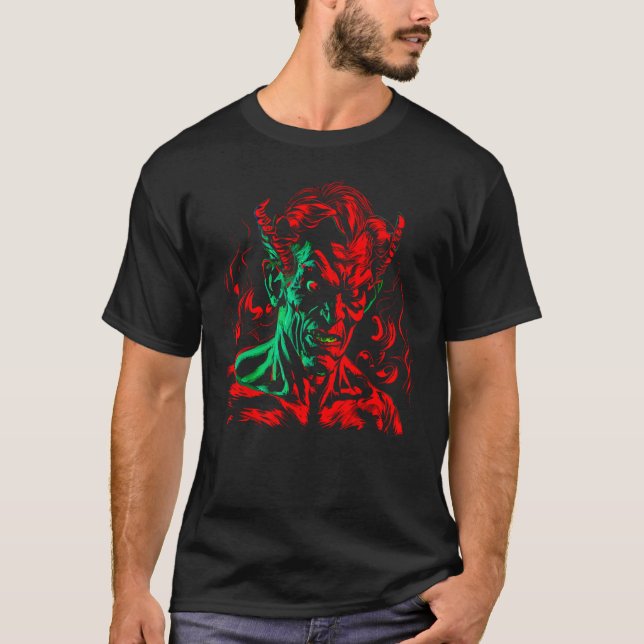 T-shirt Sataniste Diable Rouge Démon Mammon (Devant)