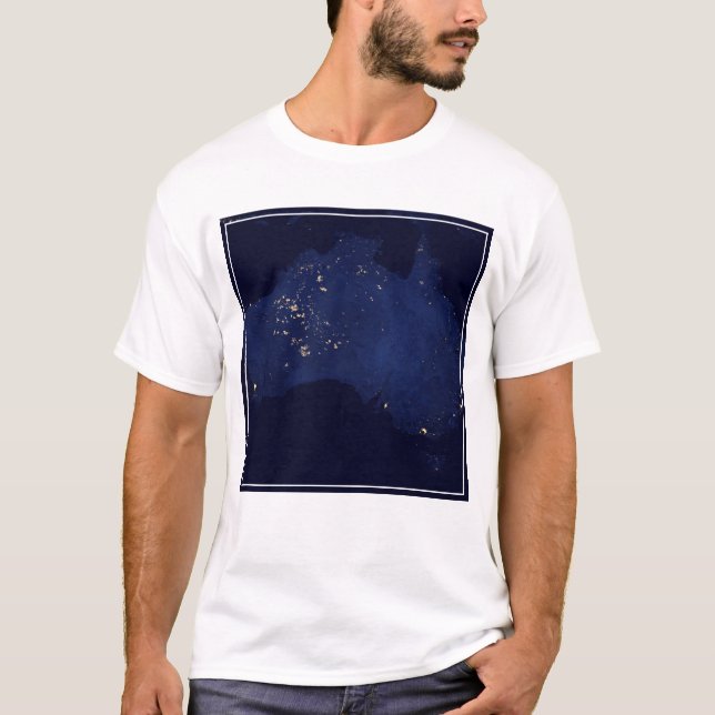 T-shirt Satellite Les Lumières Nocturnes De L'Australie. (Devant)