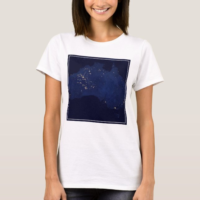 T-shirt Satellite Les Lumières Nocturnes De L'Australie. (Devant)