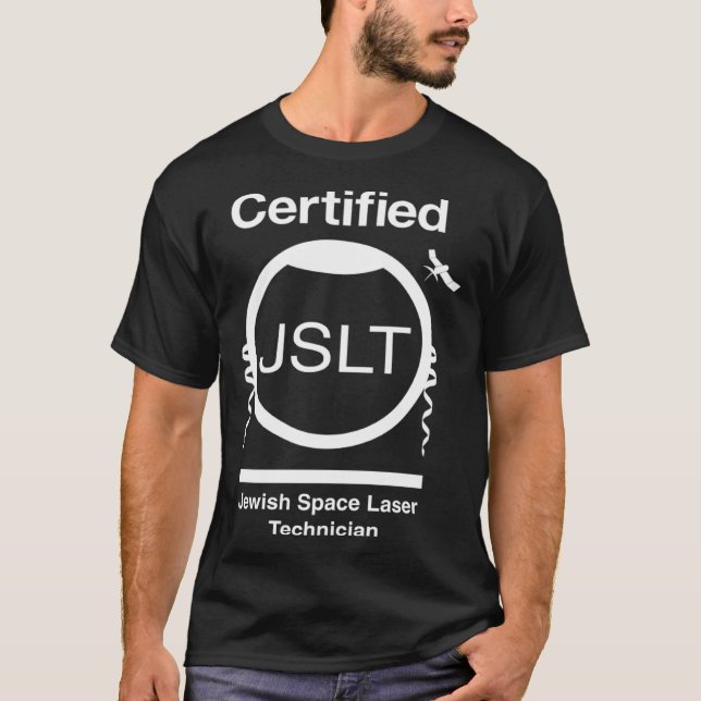 T-SHIRT SATELLITE TECHNIQUE LASER ESPACE JUIF CERTIFIÉ (Devant)