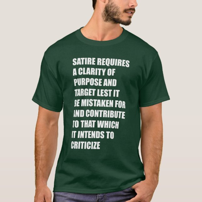 T-shirt satire requires a clarity of purpose and target le (Devant)