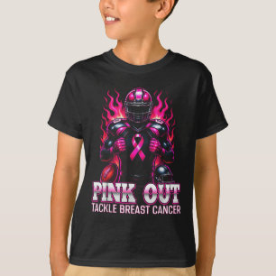 T-shirt S'attaquer au cancer du sein, ruban rose Football 