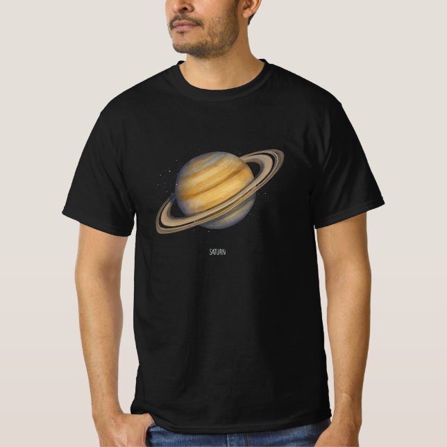 T-shirt Saturne artistique avec anneaux vibrants (Devant)
