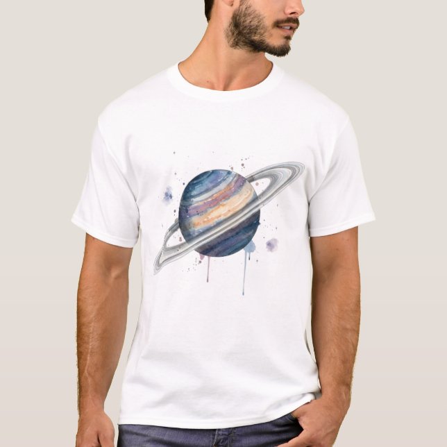 T-shirt Saturne coloré (Devant)