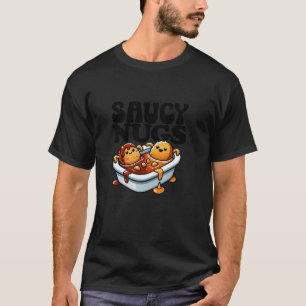 T-shirt Sauce BBQ Saucy Nugs Cartoon Food Drôle Sauce BBQ 