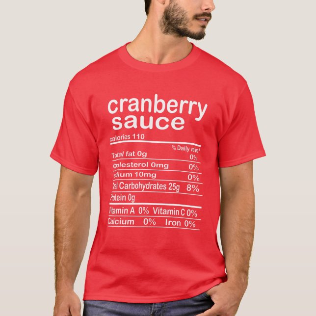 T-shirt Sauce canneberge Nutrition Drôle Thanksgiving Chri (Devant)