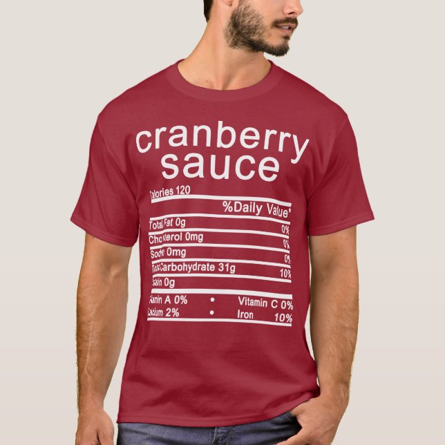 T-shirt sauce canneberge Nutrition Faits Action de grâces (Devant)